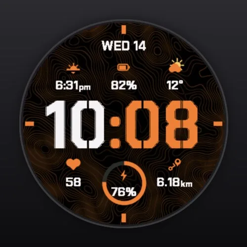 Contour: Orange, tinted map